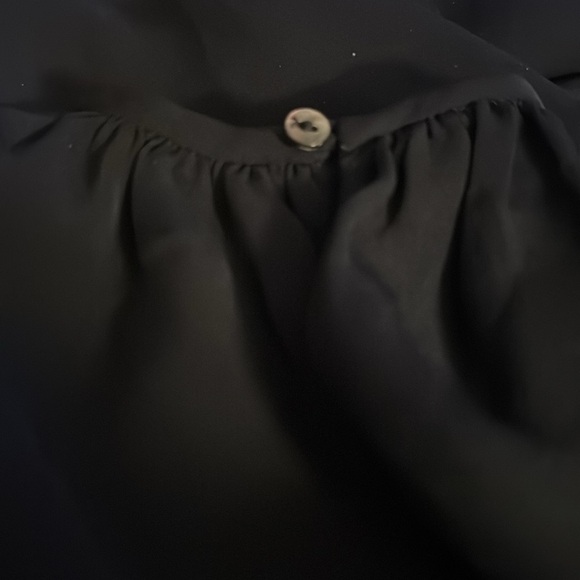 Diane von Furstenberg black 100% silk long balloon sleeves top blouse - Picture 8 of 8